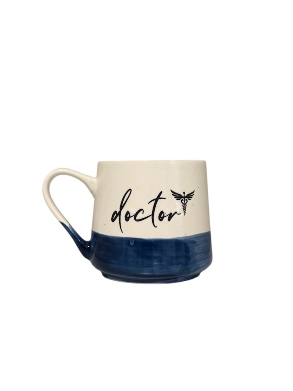 Sheffield Home Doctor Inscribed White and Blue Speckled Ceramic 18 oz Mug